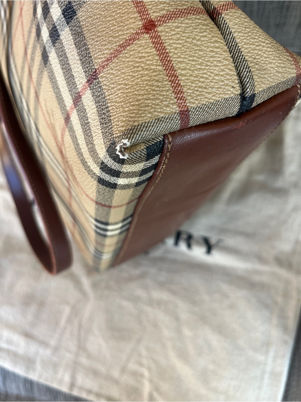 Vintage Burberry London Haymarket Check Small Tote - Picture 14 of 15